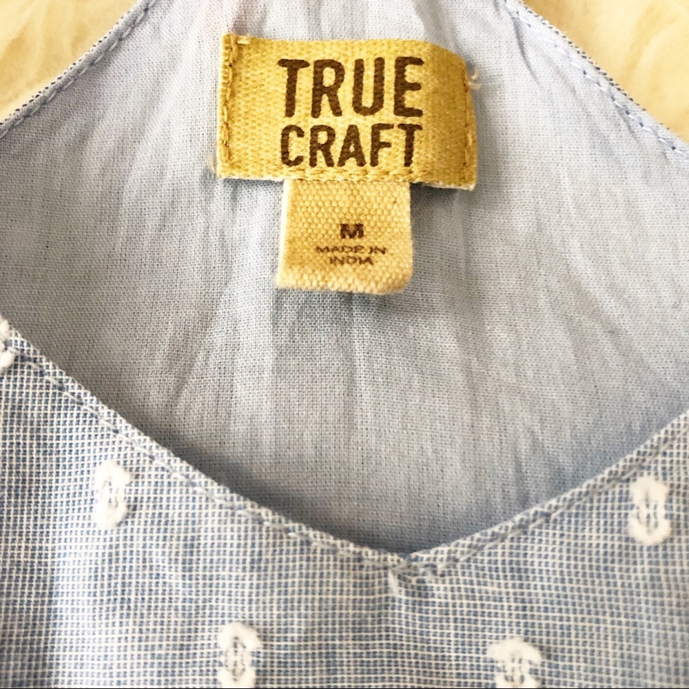 True Craft Racerback Ruffled Blouse Size M - Picture 3 of 8